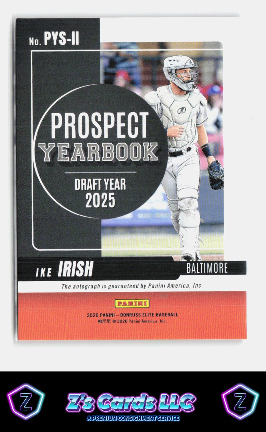 2026 Donruss Elite Ike Irish Signatures Orange Auto /149 Orioles SN, AU