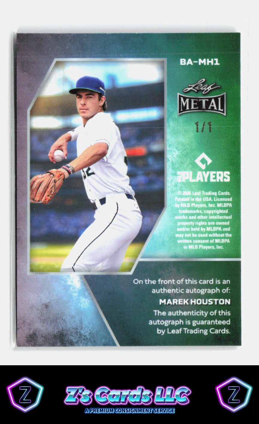 2026 Leaf Metal Marek Houston Crystal Black 1/1 Prospect Auto Twins AU