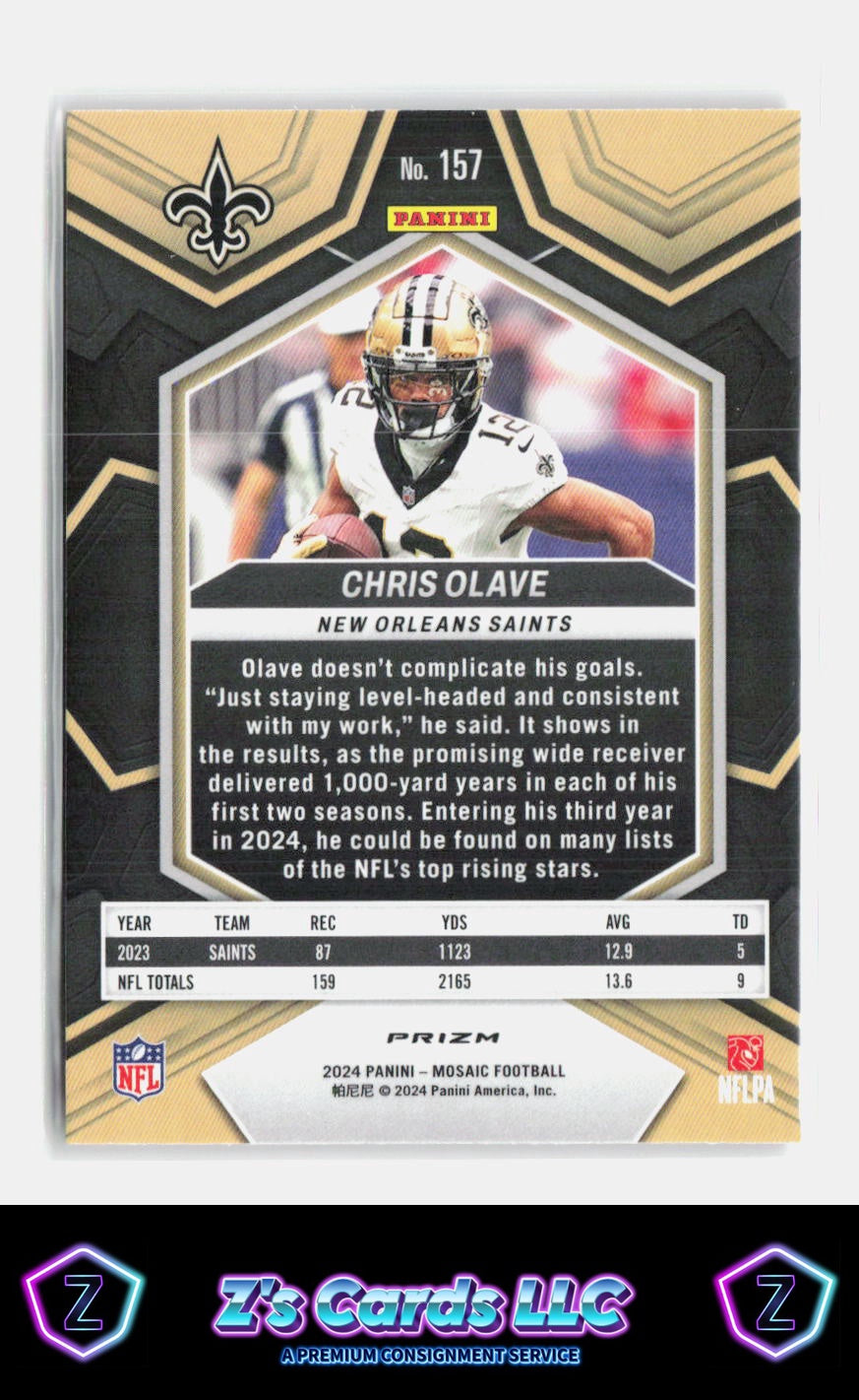 2024 Panini Mosaic Chris Olave Red Sparkle SP Saints