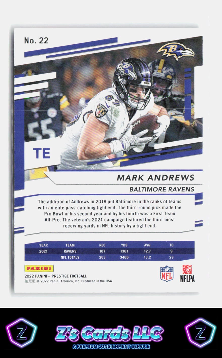 2022 Panini Prestige Mark Andrews Xtra Points Red /449 Ravens