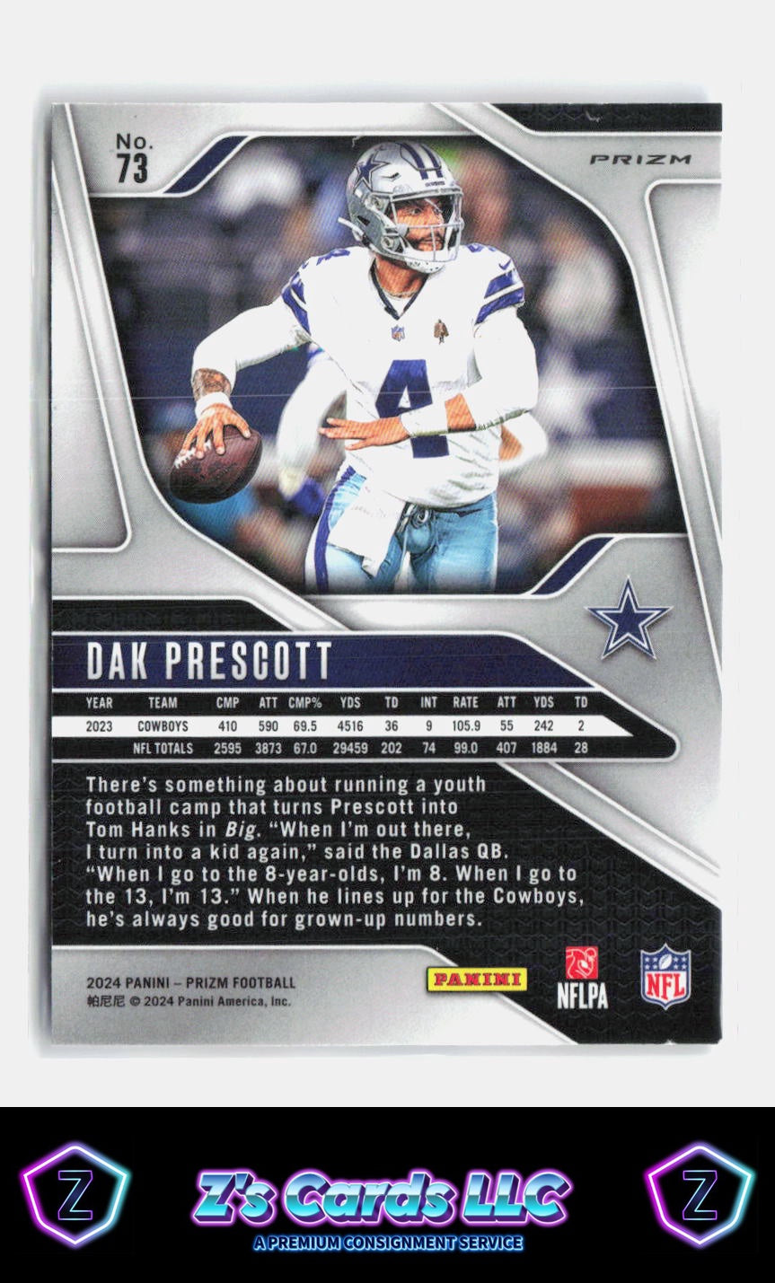 2024 Panini Prizm Dak Prescott Red White Blue Prizm Cowboys