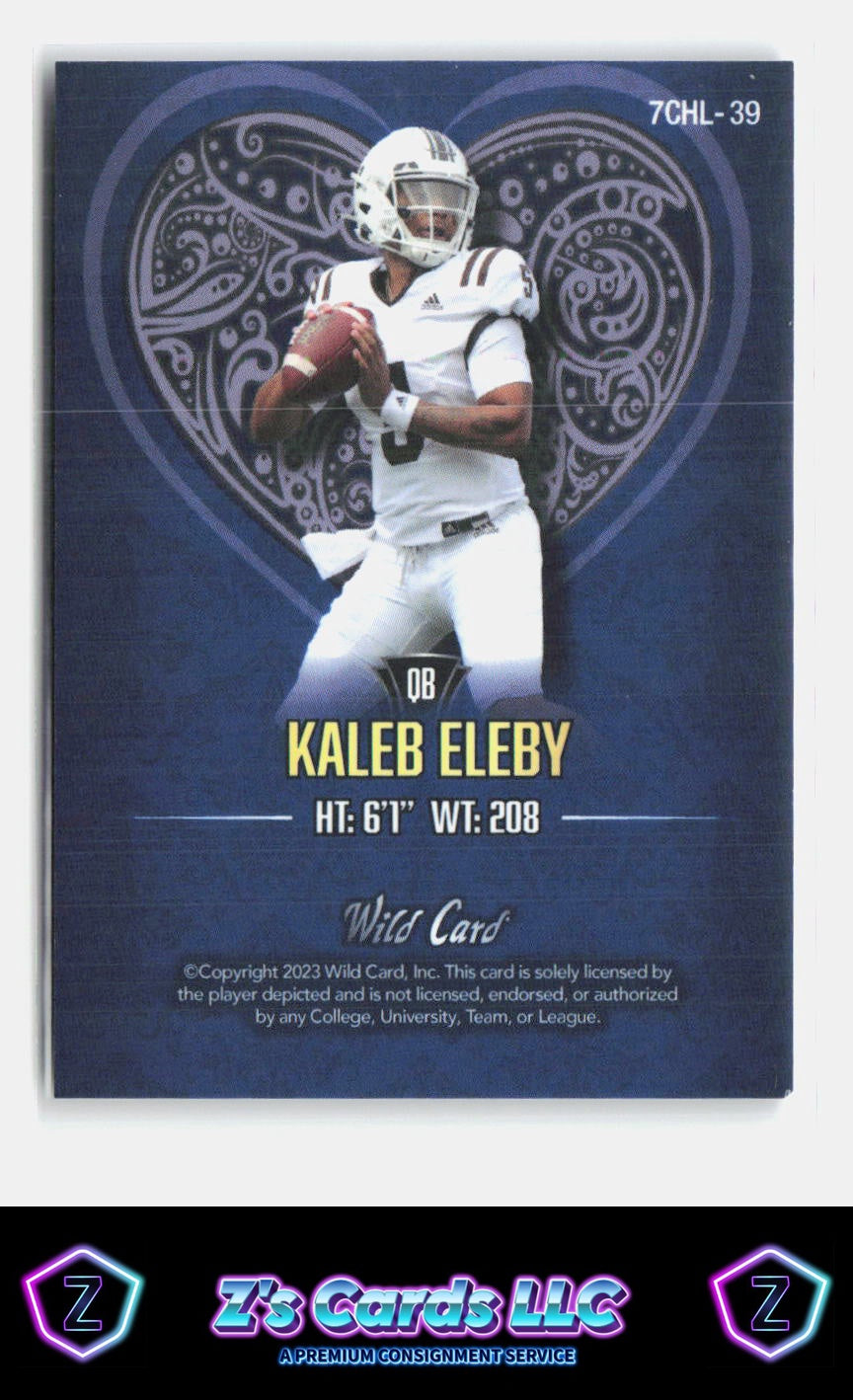2023 Wild Card 7 Card Studs - Right Heart Blue Foil Kaleb Eleby Broncos 2/3