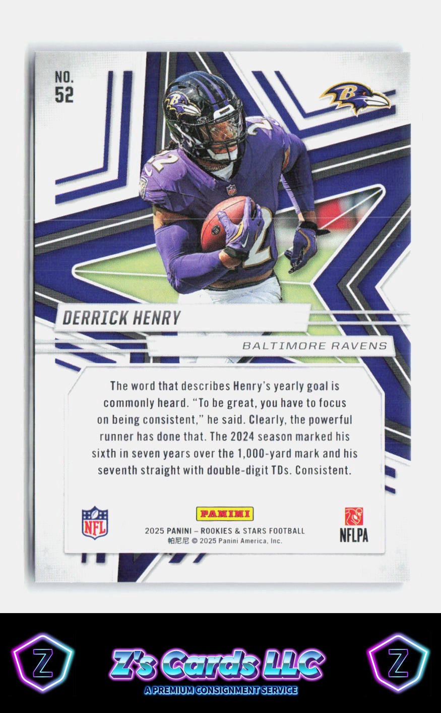 2025 Panini Rookies & Stars Derrick Henry True Blue /149 Ravens SN