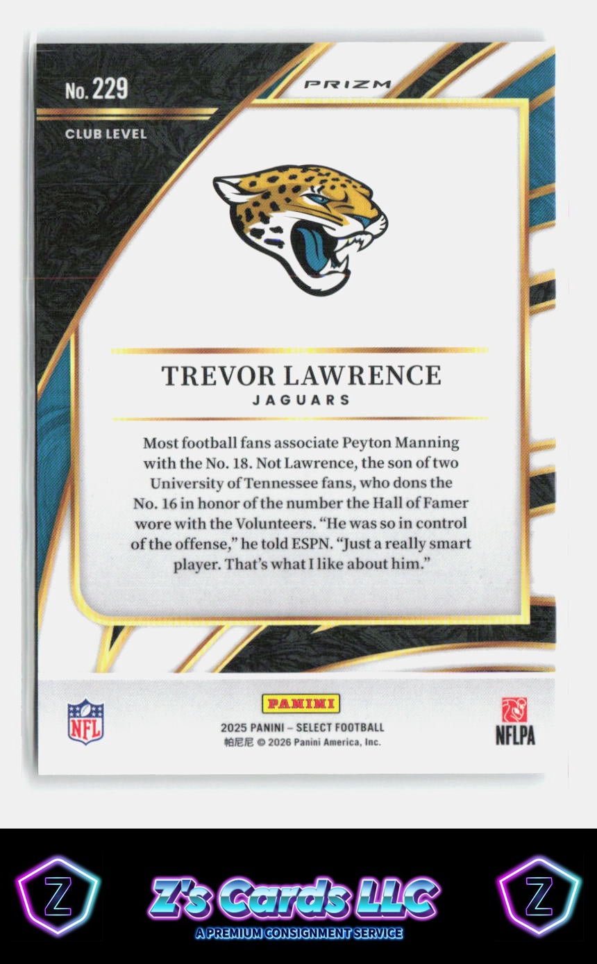 2025 Panini Select Trevor Lawrence Disco Prizm Silver Club Jaguars