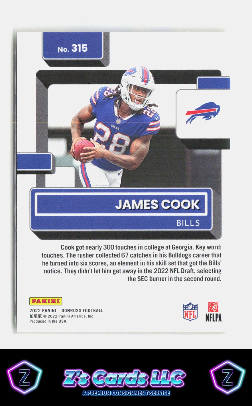 2022 Donruss James Cook Yellow Press Proof Bills RC