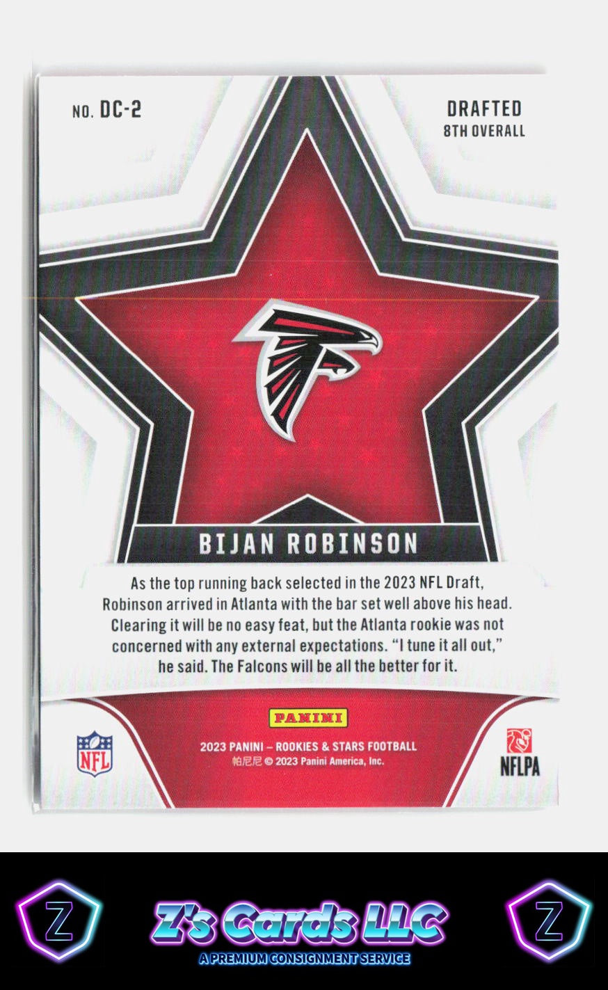 2023 Panini Rookies & Stars Bijan Robinson Longevity Red Falcons