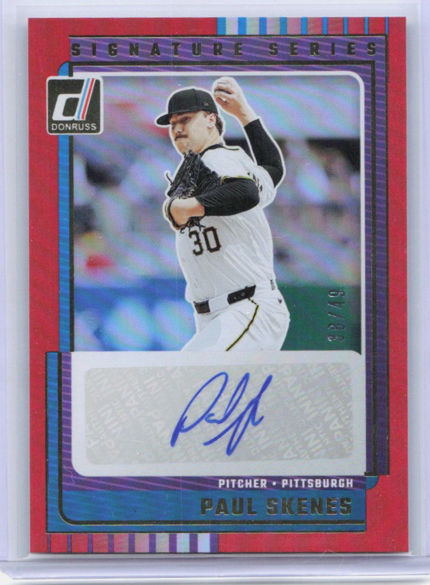2025 Donruss Signature Series Red Foil /49 PAUL SKENES AUTO