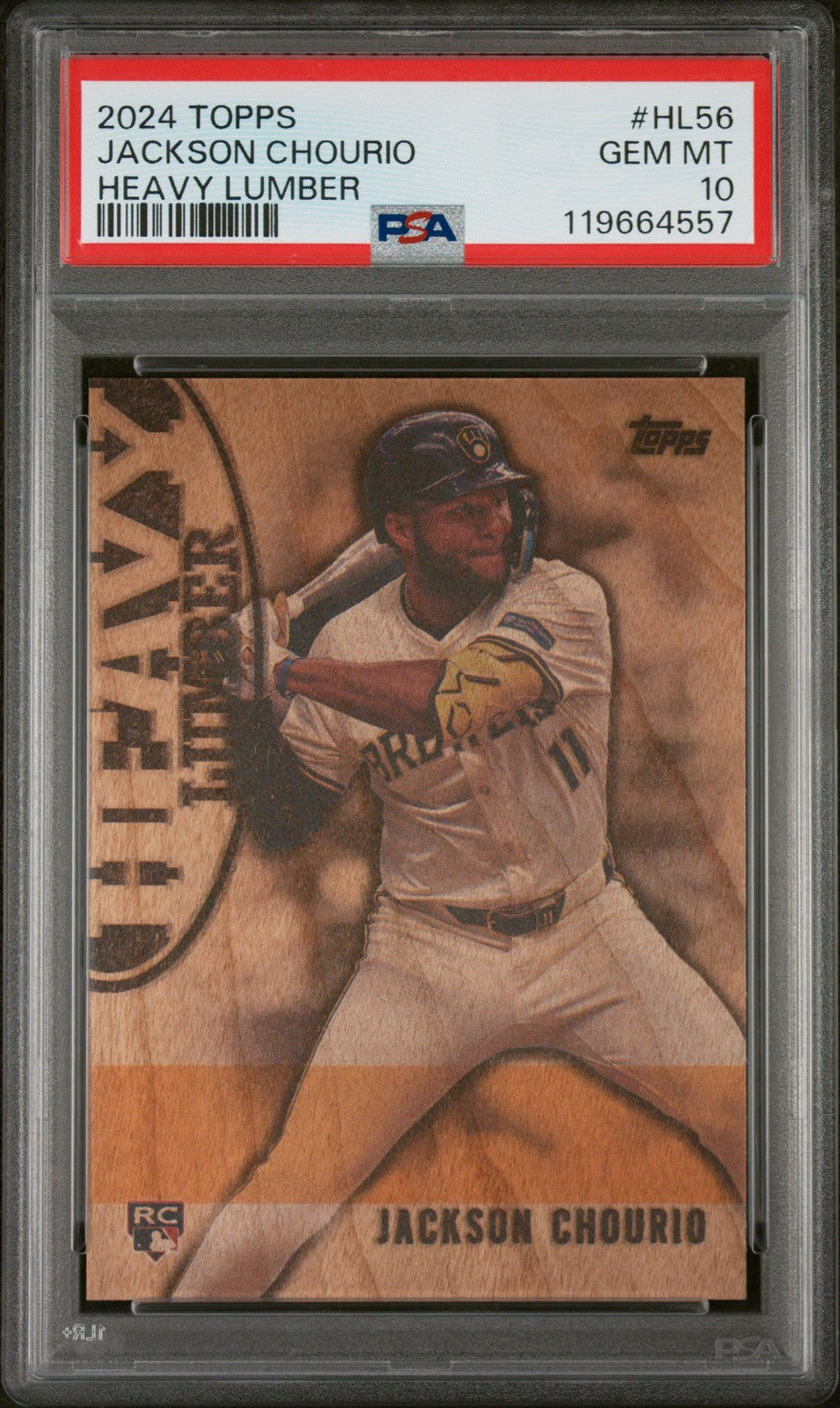 PSA 10 GEM 2024 Topps Update Jackson Chourio Heavy Lumber HL56 Brewers RC SSP 💎