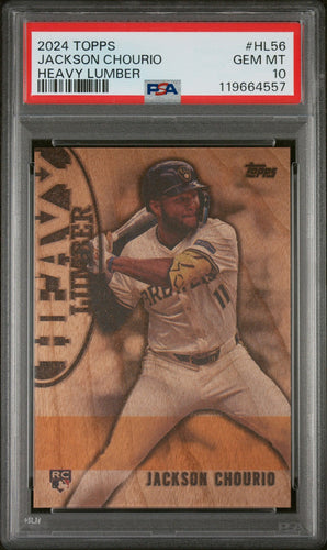 PSA 10 GEM 2024 Topps Update Jackson Chourio Heavy Lumber HL56 Brewers RC SSP 💎