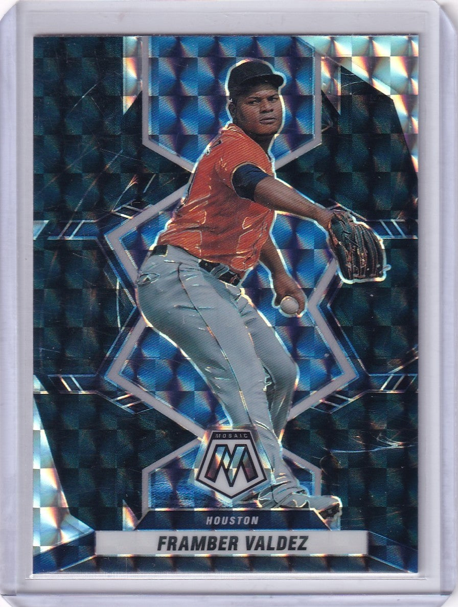 2022 Panini Mosaic #34 Framber Valdez GENESIS Mosaic RARE Case Hit SSP Astros
