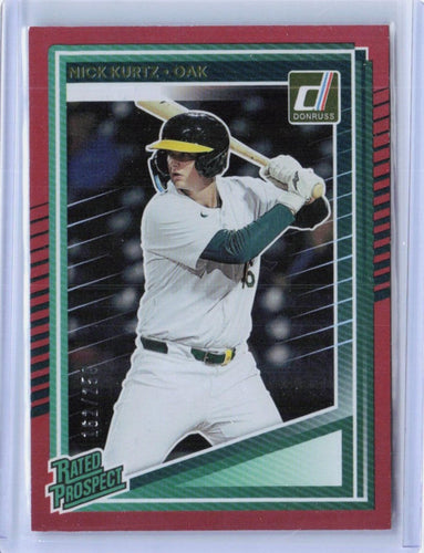 2025 Donruss #154 Nick Kurtz Red SN,RC Oakland Athletics