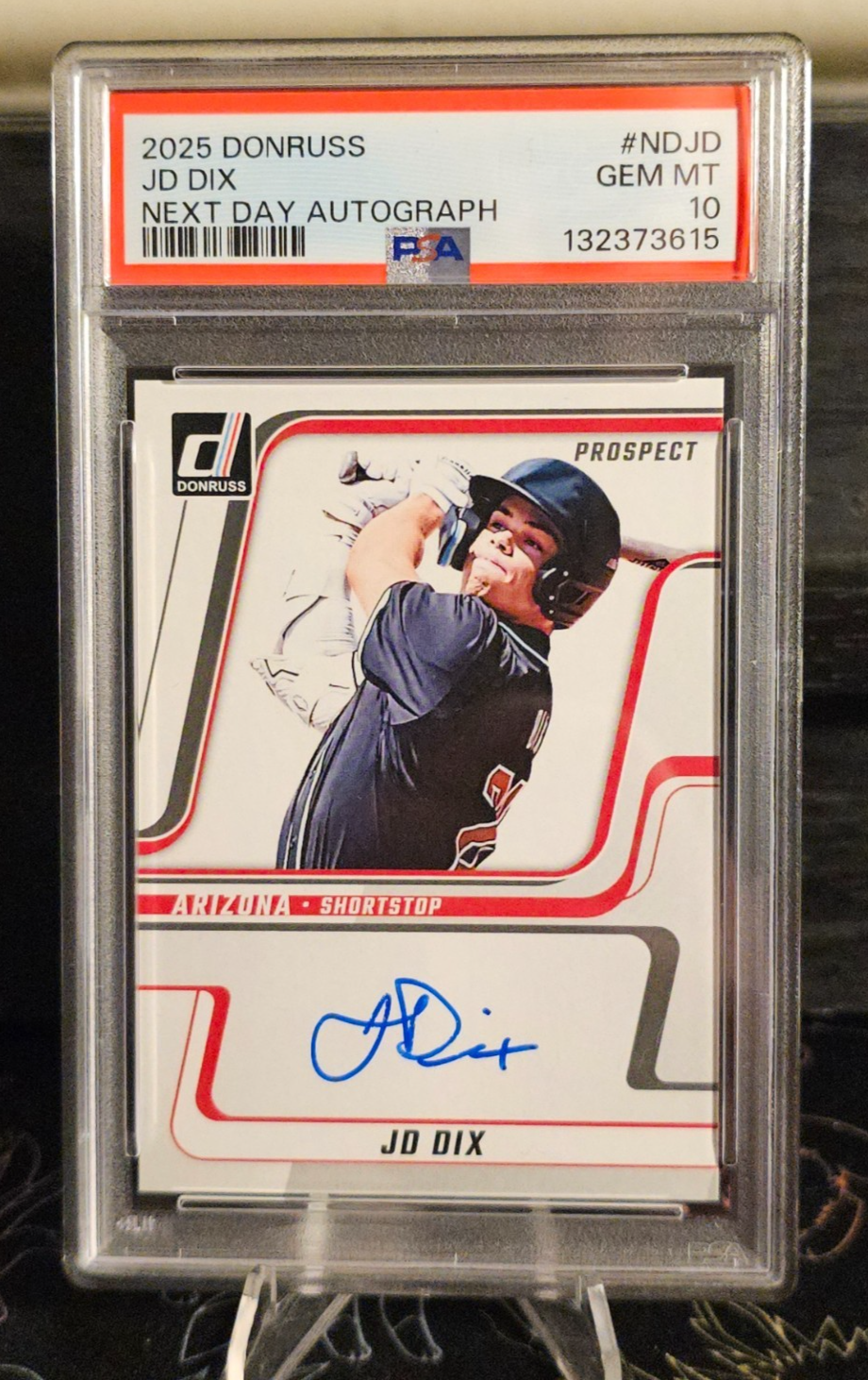 PSA 10 2025 Panini Donruss JD Dix Next Day Auto #ND-JD NS6 Diamondbacks POP 2