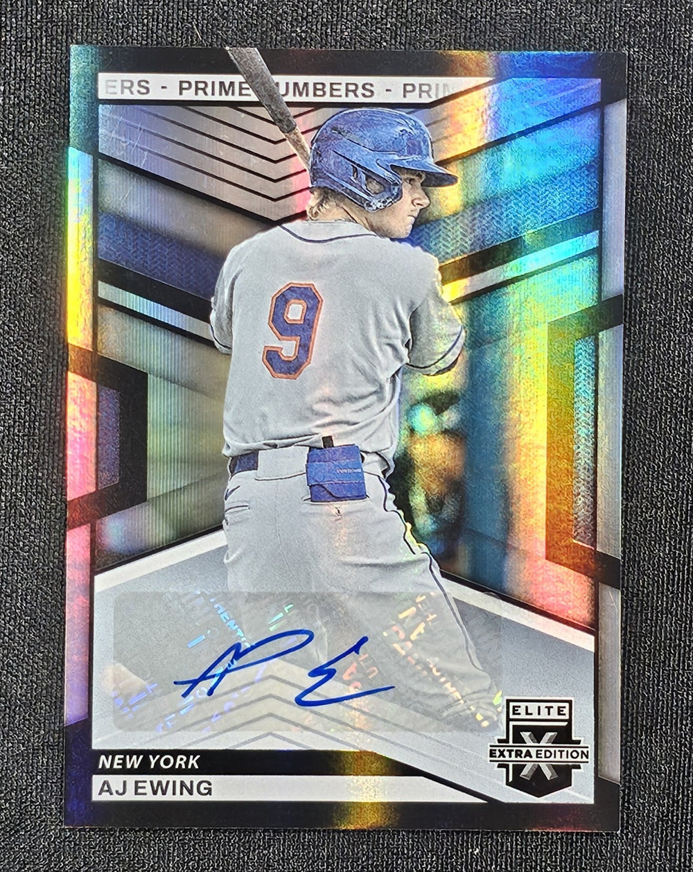 2023 Panini Elite Extra Edition AJ Ewing Prime Numbers Autograph /200 Auto Mets