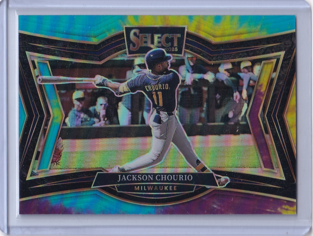 Jackson Chourio 2025 Select - Diamond Level - Tie-Dye Prizm /25 1ST ON PRINT