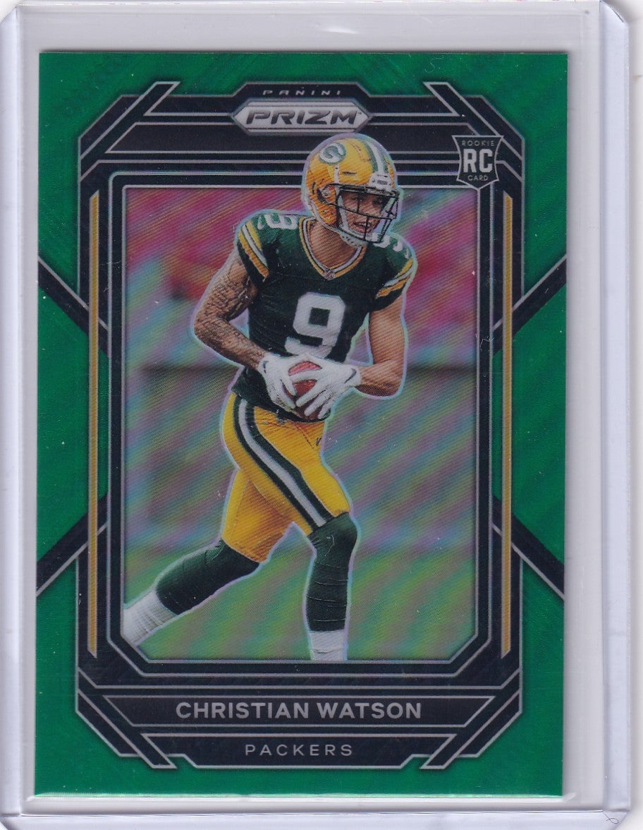 2022 Panini Prizm #314 Christian Watson Green Bay Packers Color Match SP Rookie