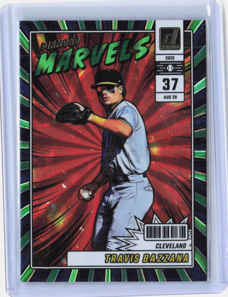 2025 Donruss #8 Travis Bazzana Diamond Marvels Green Laser Cleveland Guardians
