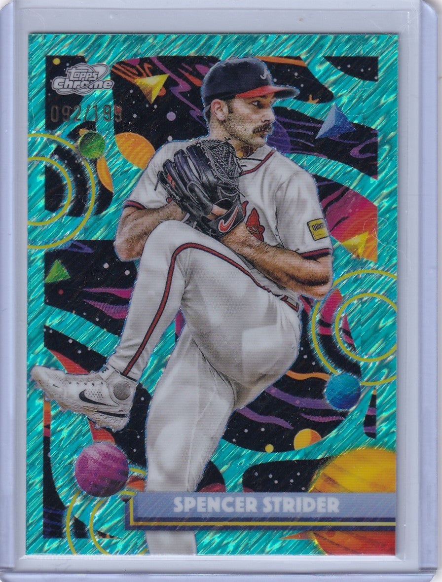2025 Topps Chrome Cosmic /199 Aqua Equinox Spencer Strider #51 Atlanta Braves