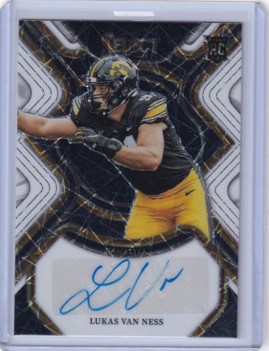 2023 Select Draft Picks Lukas Van Ness White Lazer Autograph /49 Rookie Packers