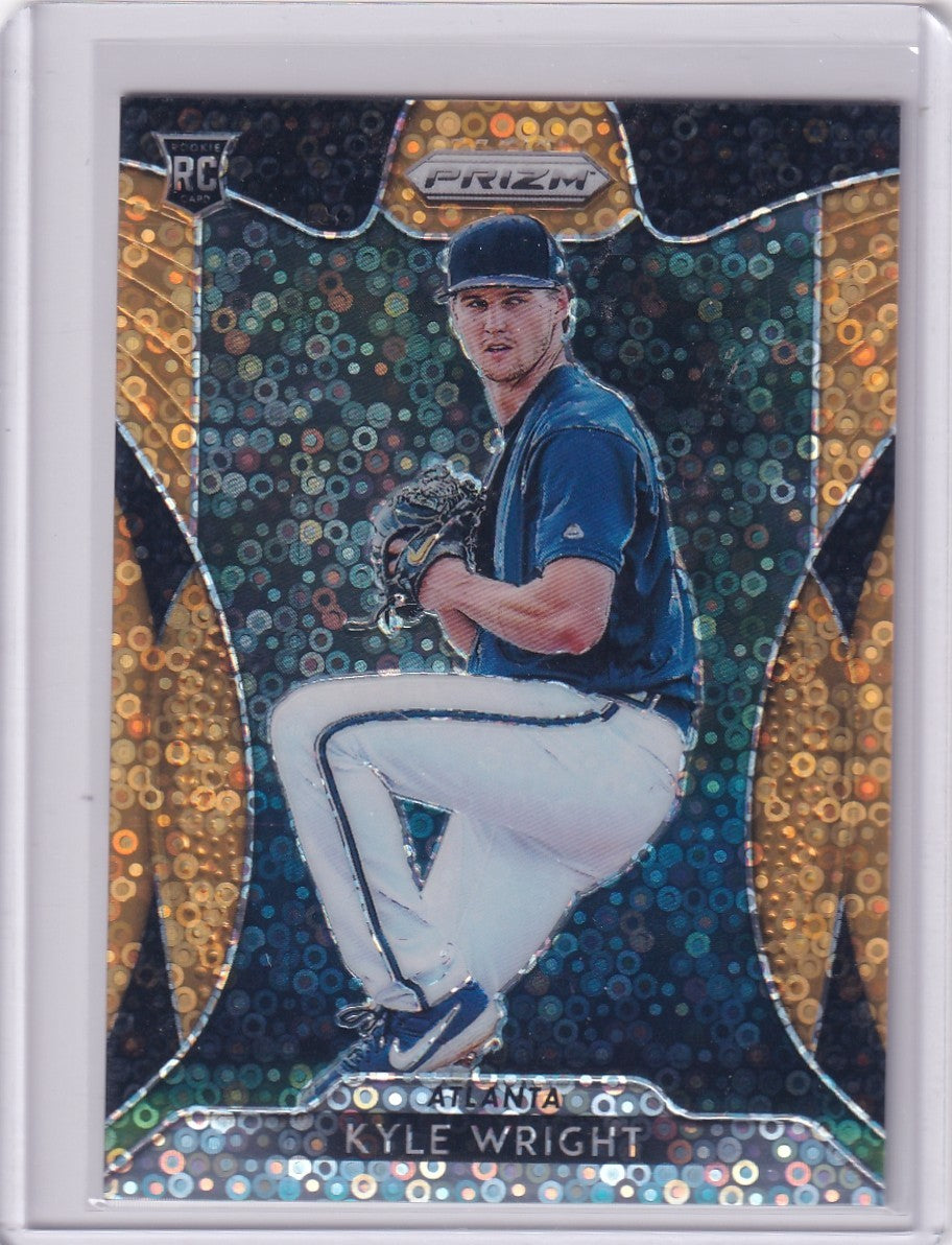2019 Panini Prizm Kyle Wright Neon Orange Donut Circles /150 Atlanta Rookie (RC)