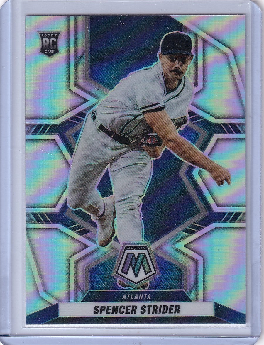 2022 Panini Mosaic #206 Spencer Strider TRUE Silver Short Print Parallel (RC)