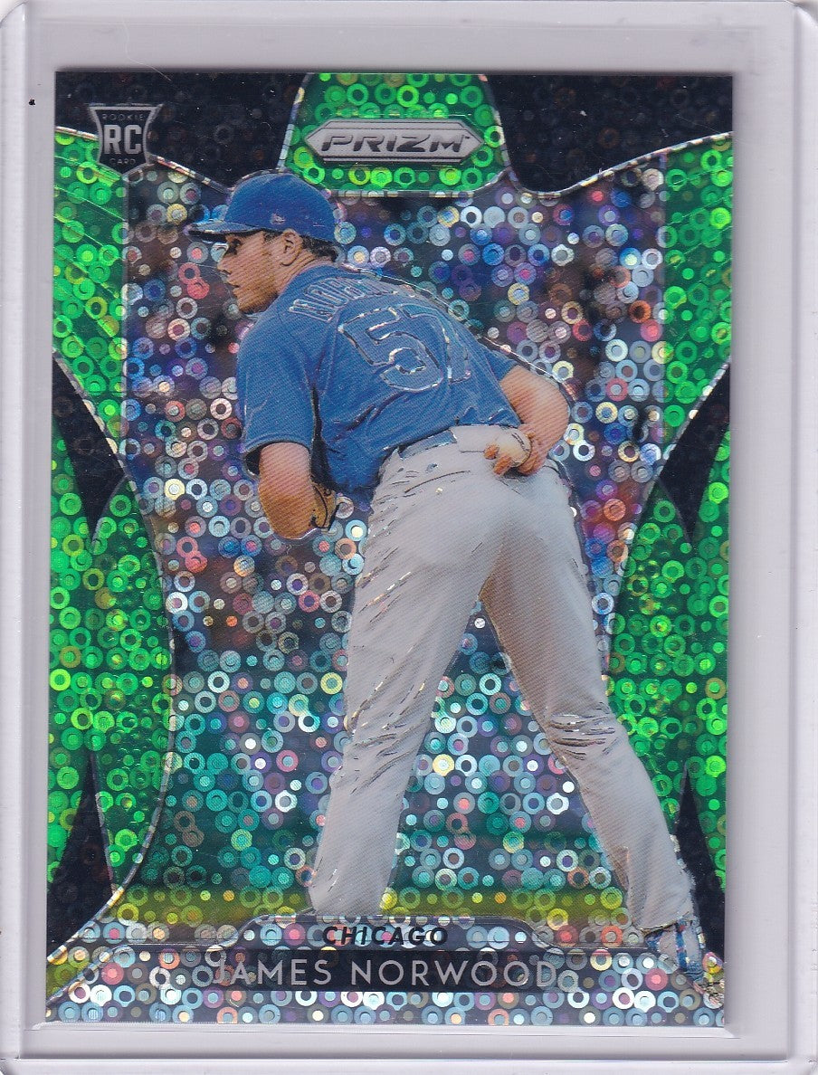 2019 Panini Prizm Baseball 245 James Norwood Neon Green Donut Circles Chicago RC