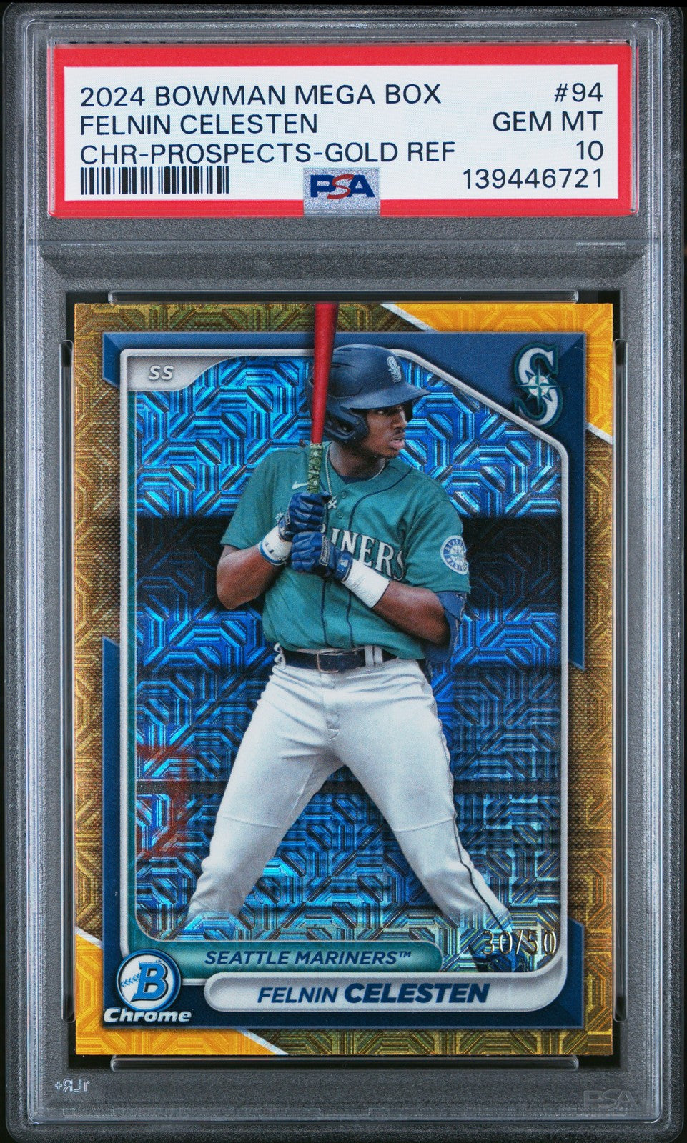 Felnin Celesten Chr-Prospects-Gold Ref Bowman Mega Box Chrome Prospects 94 NM