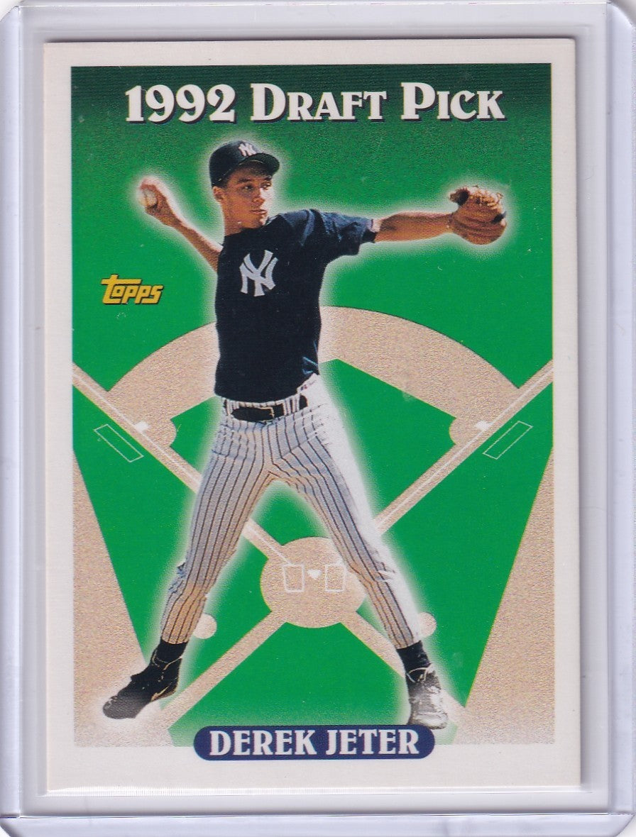 1992-93 Topps Draft Pick Derek Jeter Rookie Card # 98 RC NY Yankees Excellent RC
