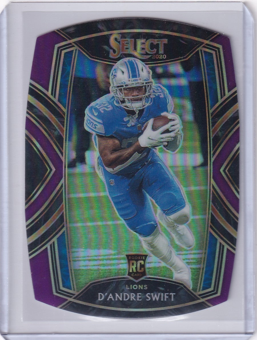 2020 Panini Select Club Level D'Andre Swift 251 Purple Prizm Die-Cut Rookie (RC)