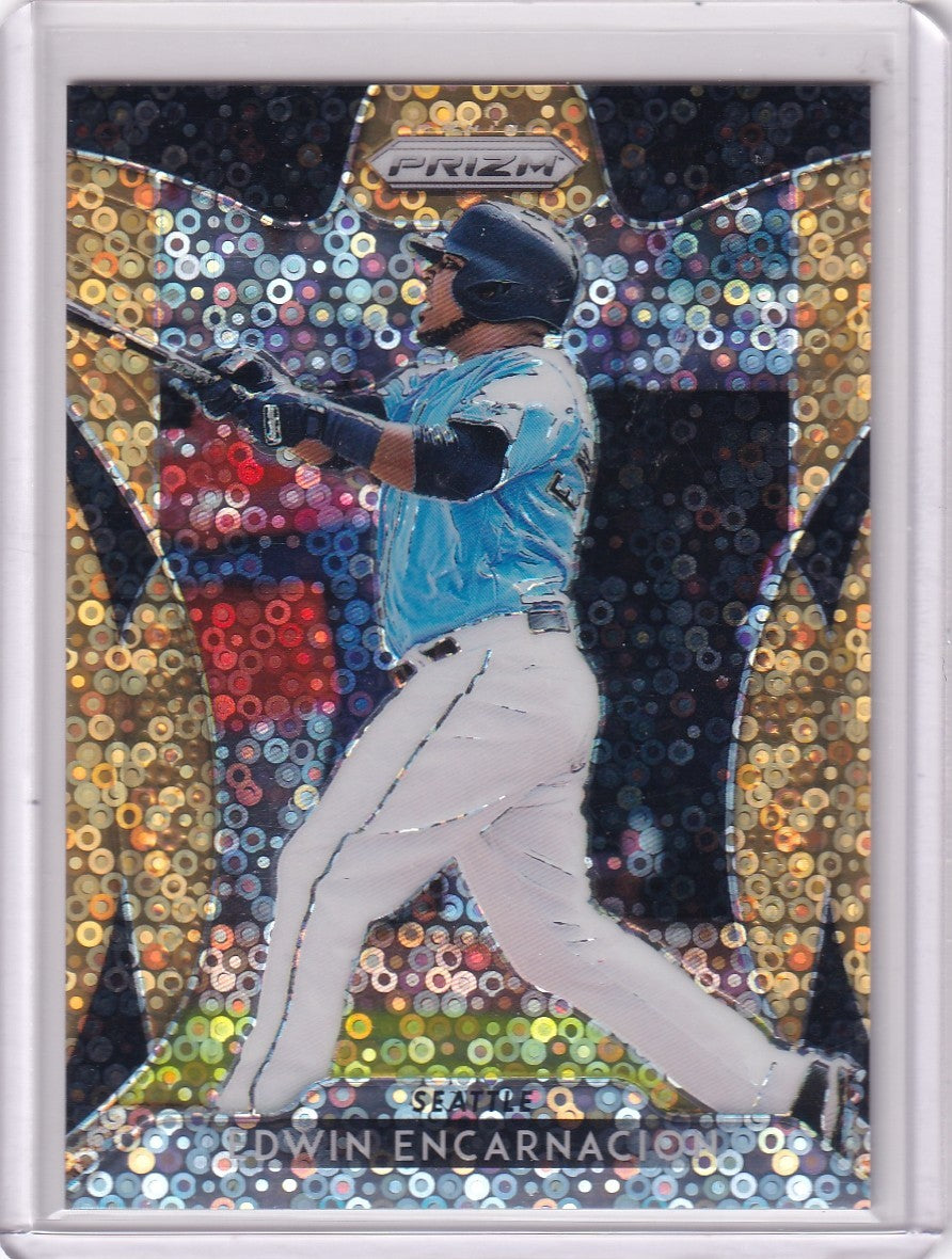 2019 Panini Prizm #144 Edwin Encarnacion Neon Orange Donut Circles /150