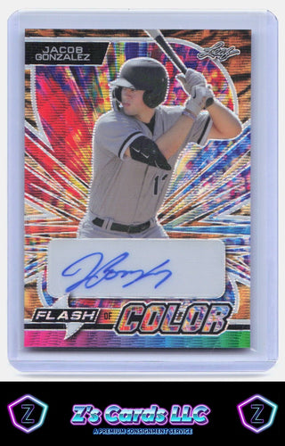 2023 Leaf Eclectic - Flash of Color Tiger Stripe AUTO #FC-JG1 Jacob Gonzalez /3