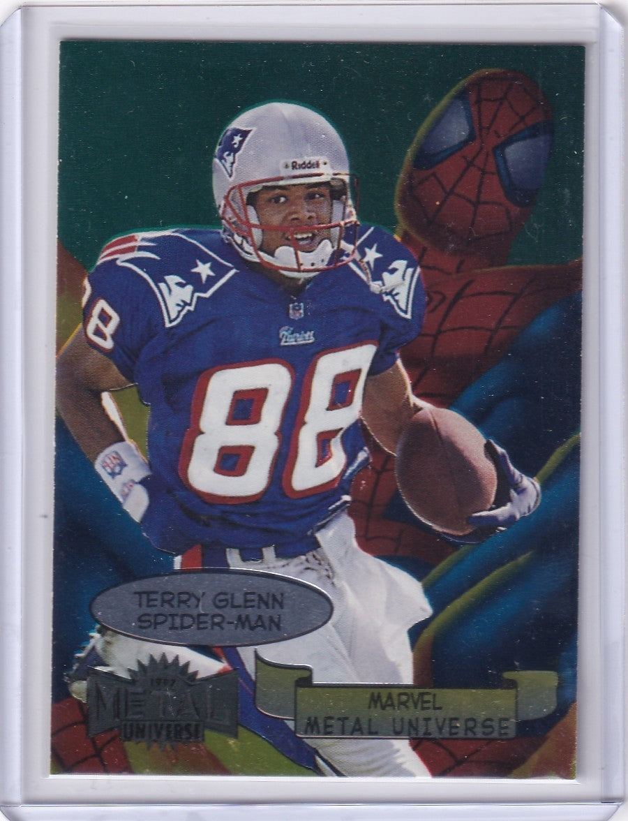 1997 Skybox Marvel Metal Universe #18 Terry Glenn Spider-Man NM Patriots