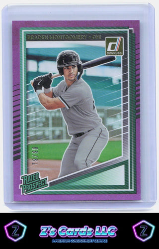 2025 Donruss #101 Braden Montgomery Holo Purple /99 Chicago White Sox