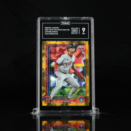 TAG 9 2025 Topps Chrome Sapphire Debut Kristian Campbell Gold Refractor 01/50 RC