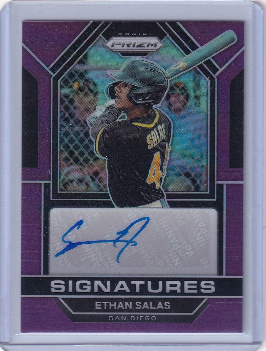 2023 Panini Prizm - Ethan Salas Purple Signatures Auto /99 #SIG-ES - Padres RC