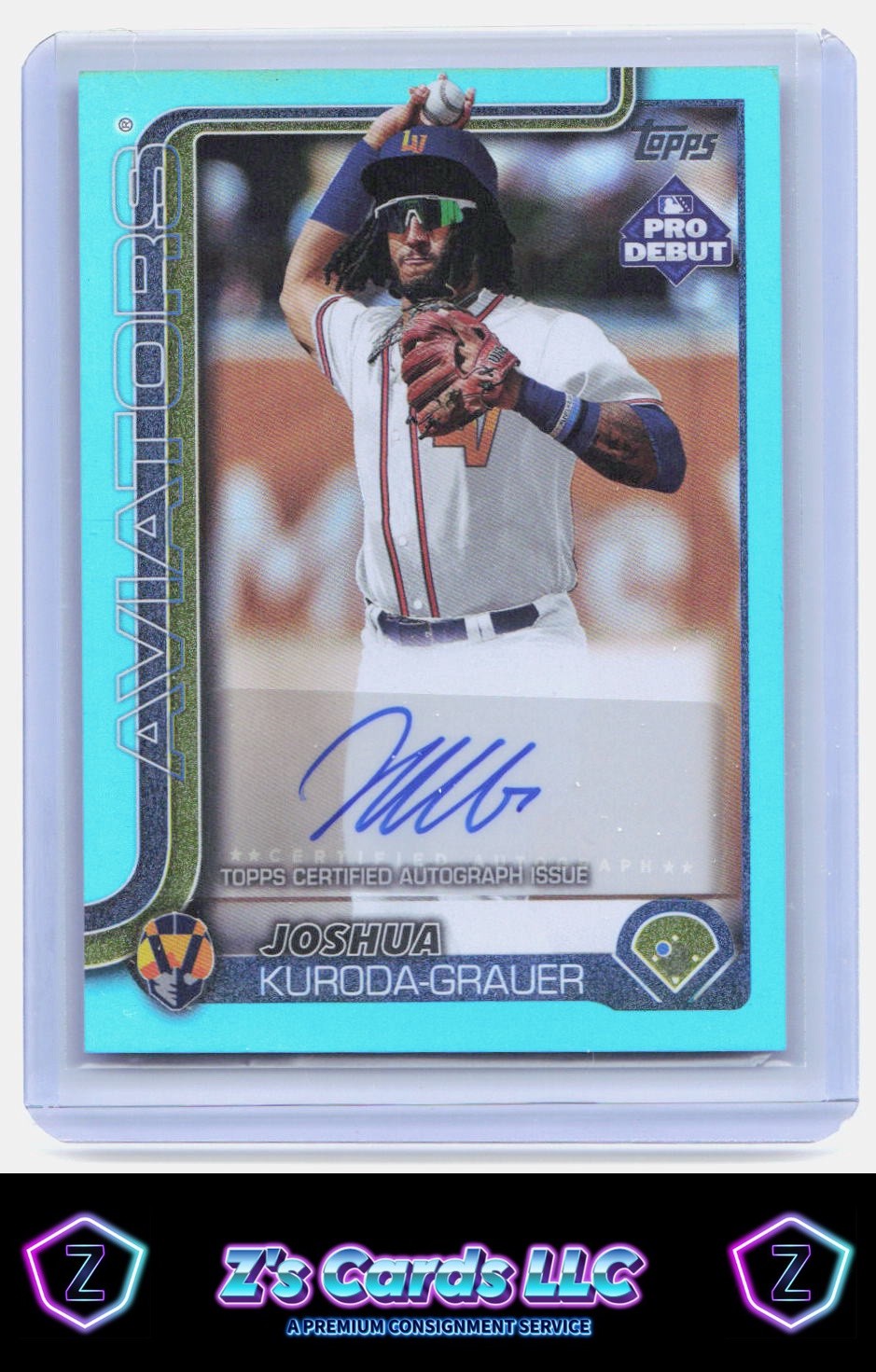 2025 Topps Pro Debut #PD-35 Joshua Kuroda-Grauer Autographs Aqua Foil /75
