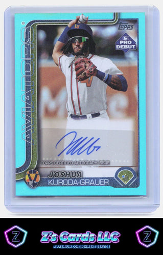 2025 Topps Pro Debut #PD-35 Joshua Kuroda-Grauer Autographs Aqua Foil /75