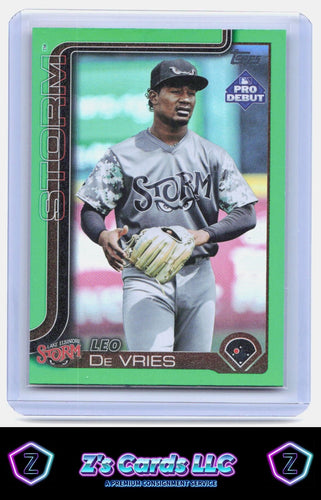2025 Topps Pro Debut #PD-17 Leo De Vries Green Foil /99 Lake Elsinore Storm