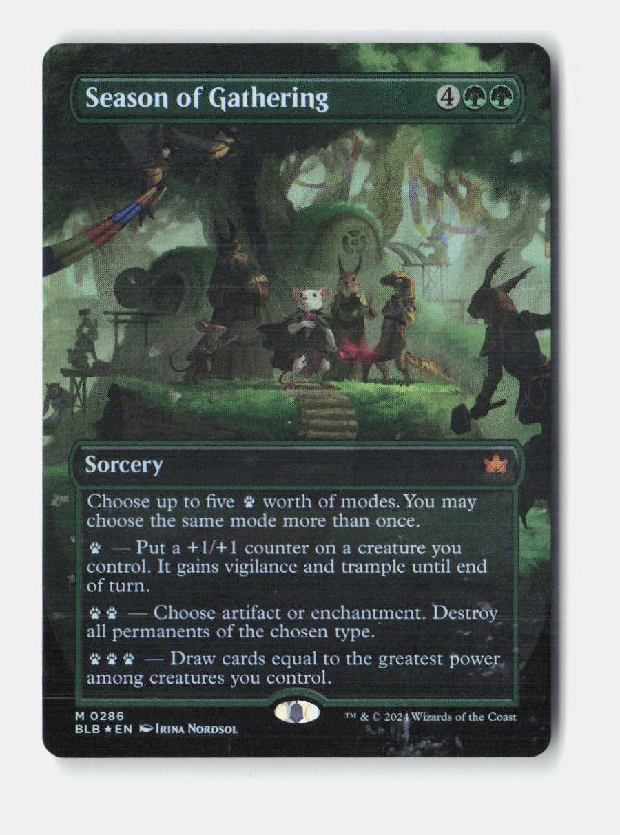 Season of Gathering (Borderless) Bloomburrow NM Foil