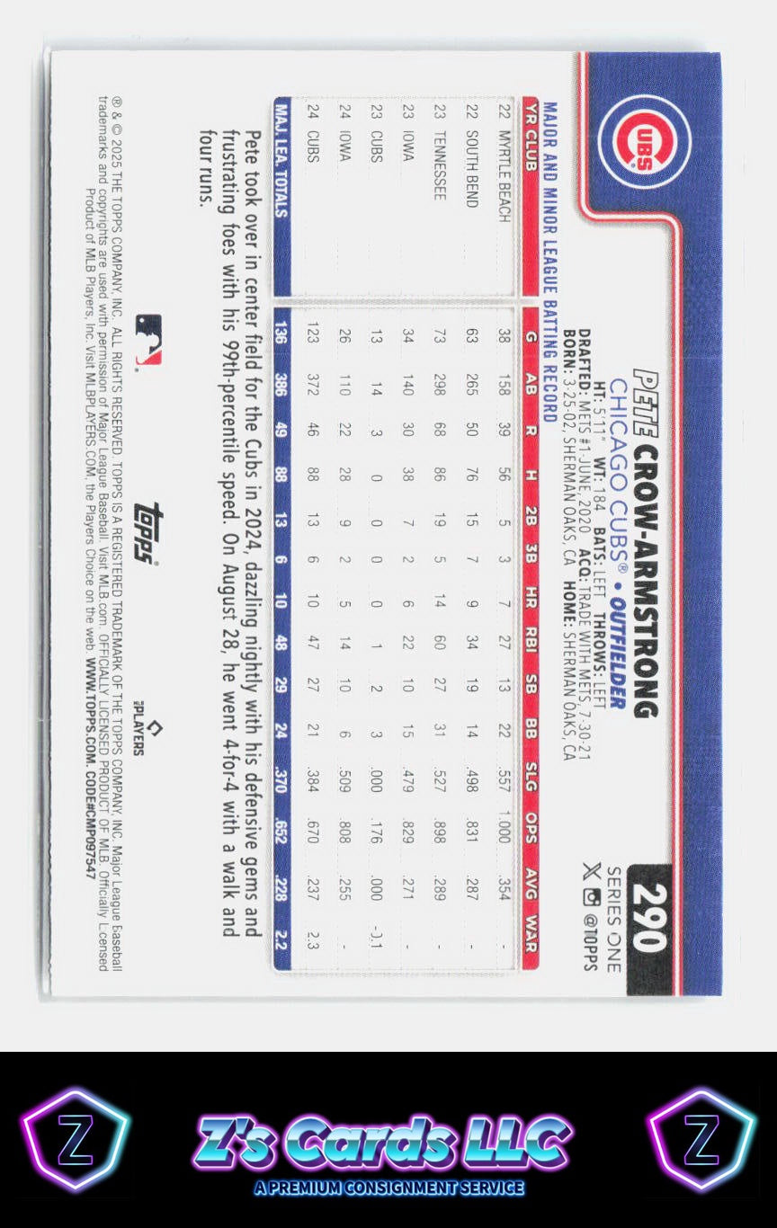 2025 Topps Pete Crow-Armstrong Rainbow Foil Parallel Cubs