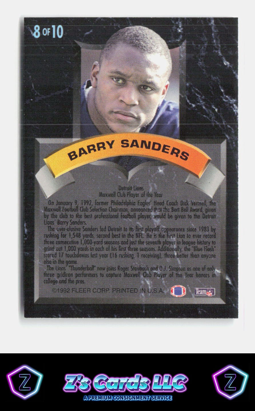 1992 Ultra Barry Sanders Lions