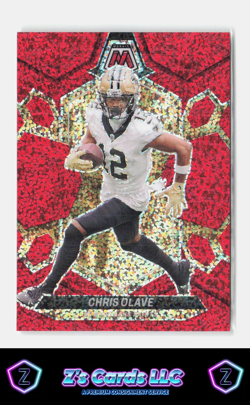2024 Panini Mosaic Chris Olave Red Sparkle SP Saints