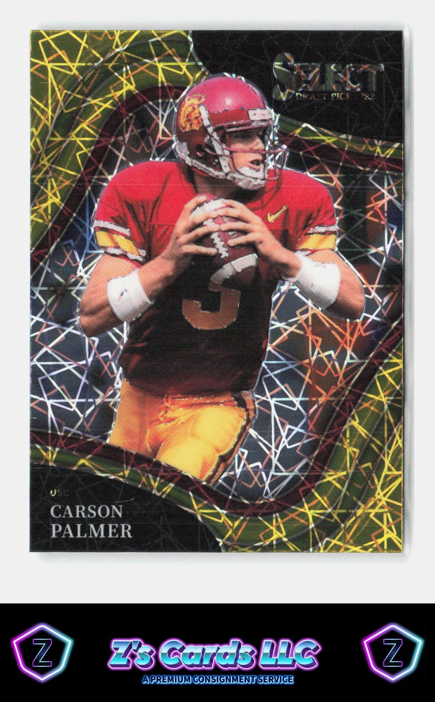 2022 Panini Select Draft Picks Carson Palmer Gold Lazer Prizm Trojans