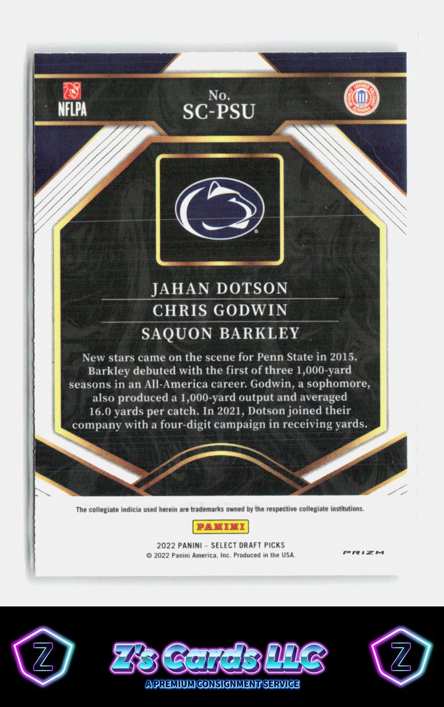 2022 Panini Select Draft Picks Chris Godwin Jahan Dotson Saquon Barkley Lions