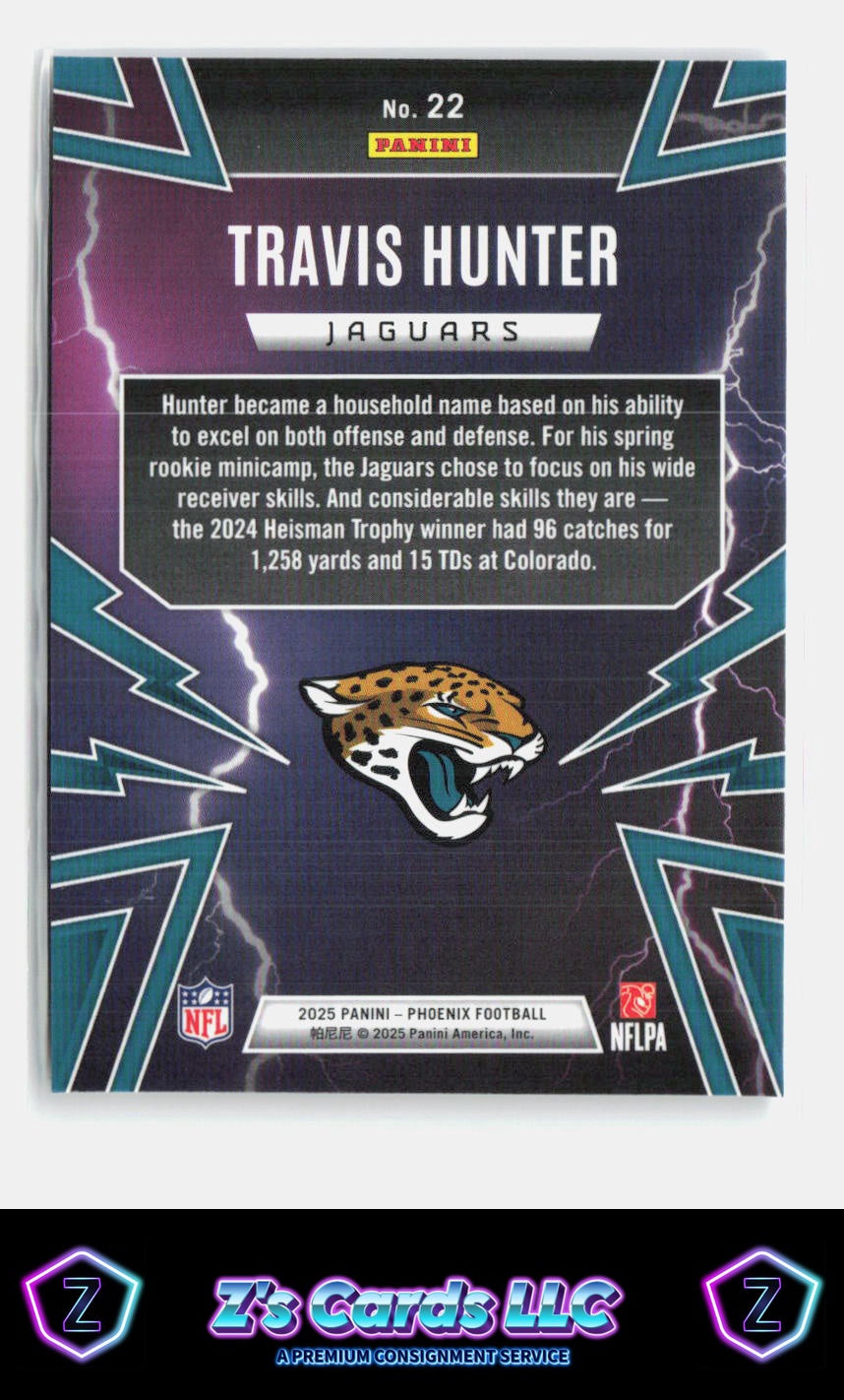 2025 Panini Phoenix Travis Hunter Thunderbirds Silver Prizm #22 Jaguars