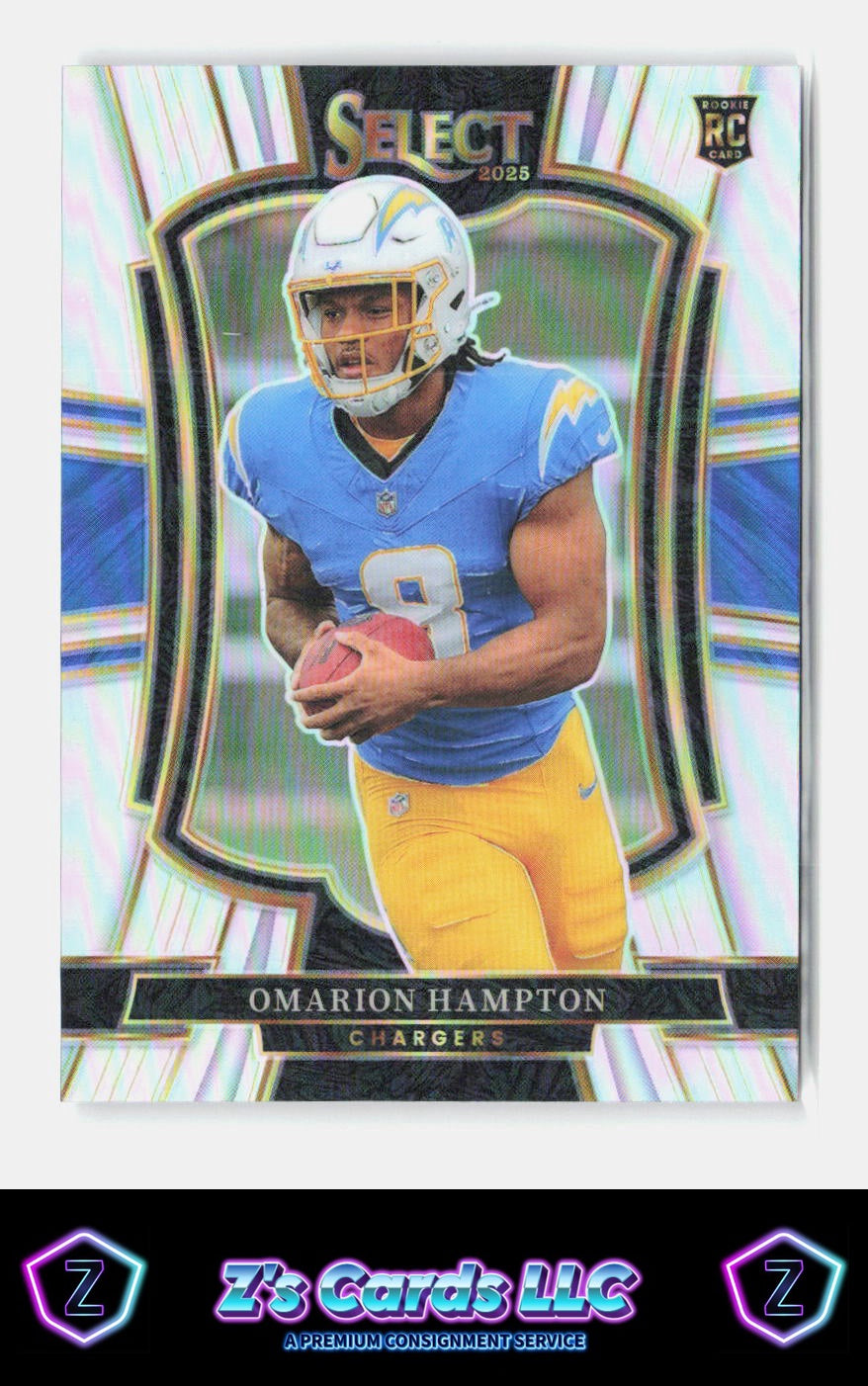 2025 Panini Select Omarion Hampton True Silver Prizm Chargers