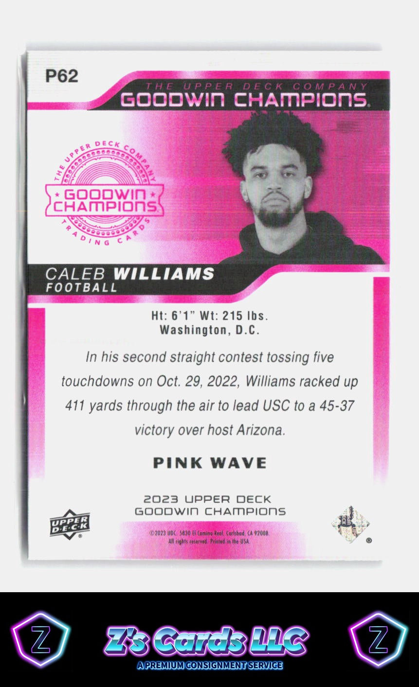 2023 Upper Deck Goodwin Champions Caleb Williams Platinum Pink Wave