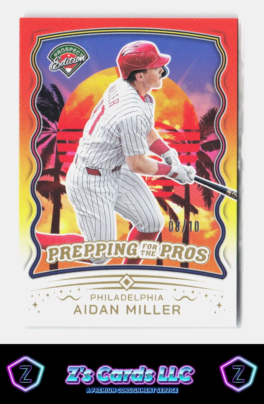 2025 Panini Prospect Edition Aidan Miller Phillies SN, Gold Foil /10
