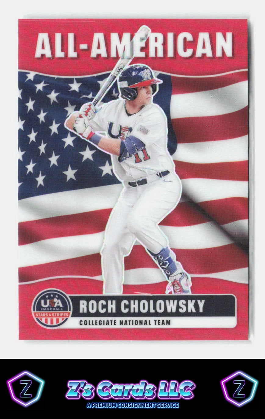 2026 Panini Stars & Stripes Prizm USA Baseball Roch Cholowsky Red Prizm /199