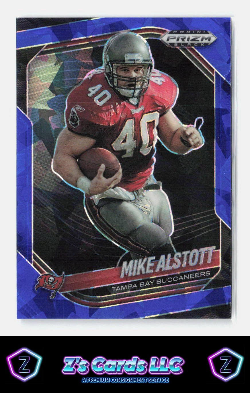 2025 Panini Prizm Black Mike Alstott Buccaneers Blue Cracked Ice /125