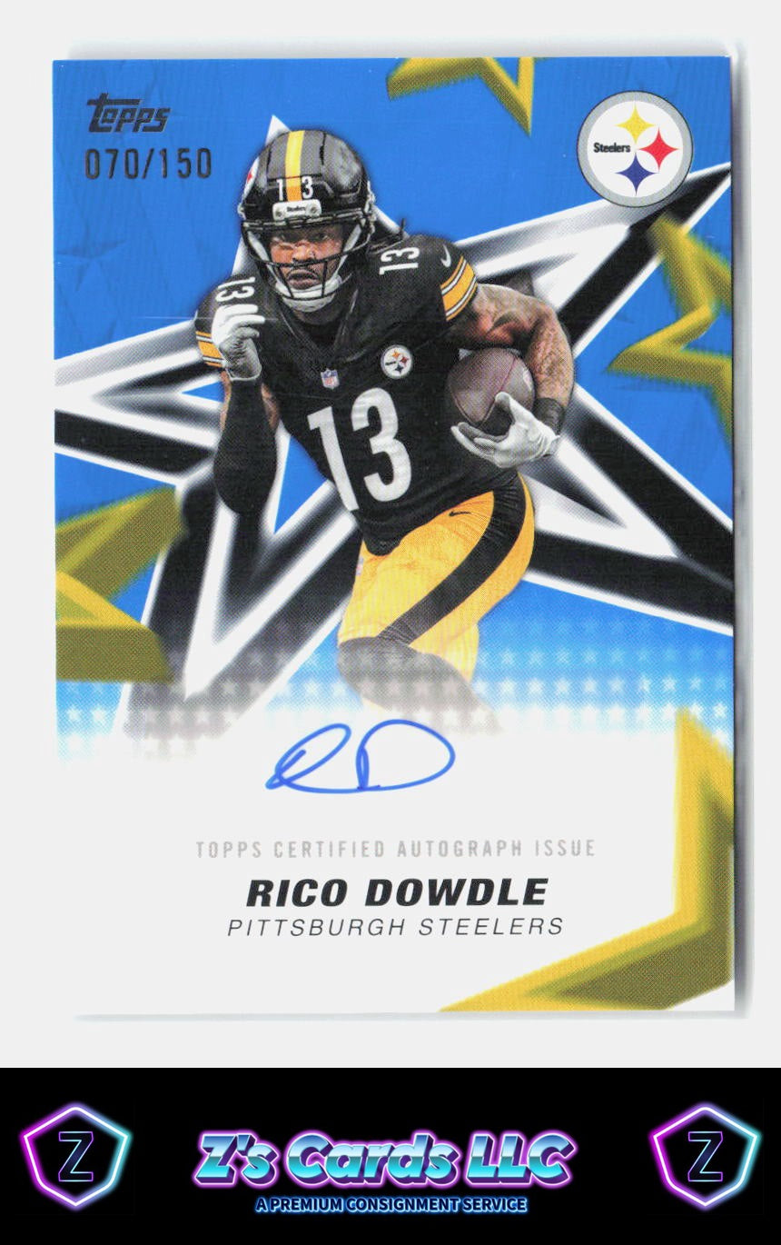 2026 Topps Flagship Rico Dowdle Steelers NFL Stars Autographs Blue /150